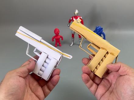 测试沙漠之鹰折纸枪,精准度很高 #折纸 #手工 #折纸枪