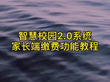 智慧校园2.0系统家长端缴费等功能教程