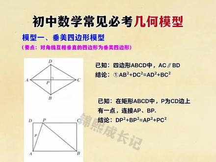 初中数学几何再难。也就这60个几何模型,把它们都吃透了,初中三年的几何就不用愁了#初中几何 #几何模型 #七年级数学 #初中数学 #学霸秘籍