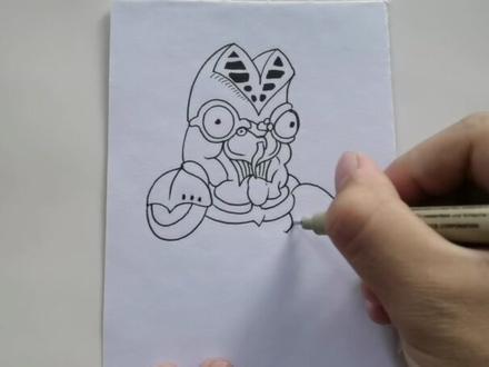 巴尔坦星人进阶版绘画教程!#我要做爆款 #简笔画 #奥特曼 #巴尔坦星人