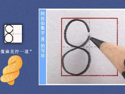 0到10数字的标准写法:8 #书写数字8 #数字1到9 @抖音小助手
