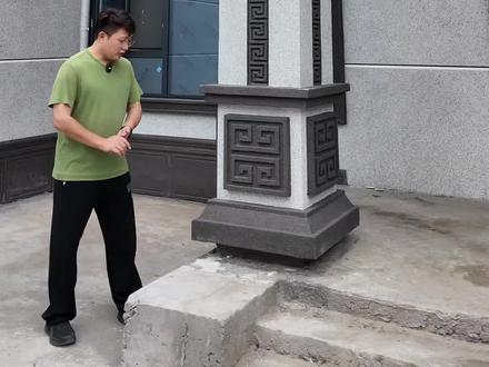 门厅先贴石材还是先做柱角呢?#发泡陶瓷 #门厅柱 #外墙装饰 #自建别墅 #走进清华北大