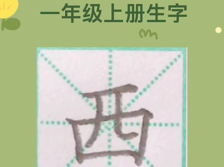一年级上册语文生字-“西”字楷书书写#硬笔书法 #规范字书写 #练字