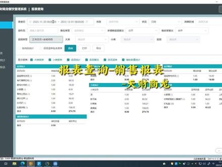 天财商龙收银系统-“报表查询-销售报销”详细解说。