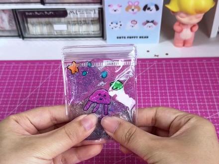 用水晶泥做一个水母捏捏#手工diy #解压手工 #水晶泥