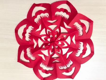 超简单八折窗花新手跟练#剪纸 #手工剪纸 #窗花剪剪