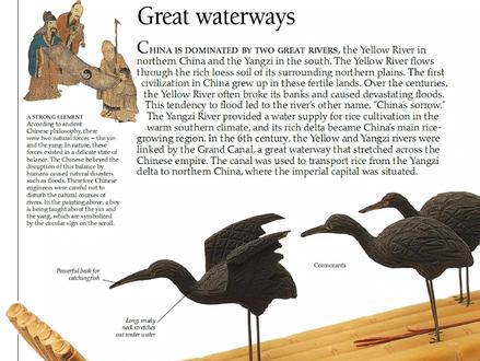 英文科普👀中国母亲河:黄河&长江 🌊亲爱的同学们,你们知道中国有两条非常重要的河吗?没错!它们是黄河和长江哦!黄河因为流过黄褐色的土壤(叫“黄土”),水也是黄黄的!👀而长江呢,要比黄河更宽、更温暖,非常适合种水稻!(是不是听起来很棒呀?🍚)黄河对古代中国非常重要,因为第一批文明就在它旁边发展起来。但是,它也有点“淘气”,经常会发生洪水,所以有个别称叫“中国的忧患”。🌧️
长江在南方,那里气候更暖。所以聪明的农民发明了方法,用河水帮助稻谷生长,种出好吃的米饭~而且,在很久以前(6世纪),古代的工程师们建造了一个超长的人工河,叫"大运河",它连接了黄河和长江!🚤这条水路成了运输粮食的超级高速公路!到今天,水稻、鱼和货物还能通过大运河流到其他地方。
想象一下,如果你坐着古代的船🌟,穿梭在繁忙的大运河里,看着鸟儿🐦潜入水里捕鱼,傍晚的你吃着香喷喷的稻米……是不是很温馨呢?
水道是生活中必不可少的小助手!以后同学们再看到河流、运河,是不是就会更喜欢它们呢?💧
Great waterways
🌟重点单词:🌟
1.civilization /ˌsɪvɪlaɪˈzeɪʃən/ n. 文明
2.sorrow /ˈsɒrəʊ/ n. 悲伤
3.cultivation /ˌkʌltɪˈveɪʃən/ n. 耕作;种植
4.engineer /ˌendʒɪˈnɪə(r)/ n. 工程师
5.delta /ˈdeltə/ n. 河流三角洲
#英文科普 #孩子学英语 #中国母亲河