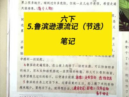 留下《5.鲁滨逊漂流记》笔记