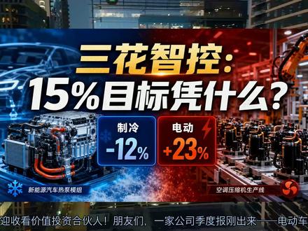 三花智控:15%盈利目标,凭什么坚持? 三花智控一季报电话会上,管理层重申全年15%的盈利增长目标。但拆开看,制冷业务营收下滑6%、盈利跌12%;电动车业务营收涨15%、盈利涨23%。一半海水一半火焰。更微妙的是,摩根士丹利给出的是"标配"评级,目标价40元——比现在股价还低11%。公司坚持15%目标,但市场似乎不太信。这期我们把矛盾拆开:乐观证据在哪、悲观证据又在哪、什么信号会让天平倾斜?数据来自摩根士丹利4月30日报告。 #三花智控 #002050 #特斯拉供应链 #电动车热管理 #AI液冷