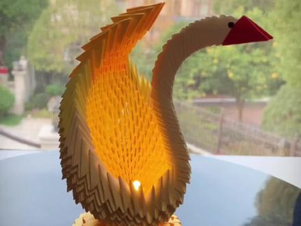 手工折纸天鹅#创意摆件 #手工制作