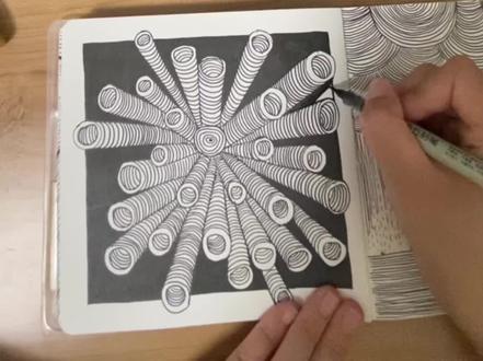 第29幅,从平面变立体#线条画 #又简单又好看的画 ##绽放我所爱