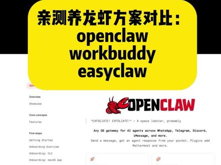 亲测分享3款小龙虾🦞部署方案对比#小龙虾#openclaw#workbuddy#easyclaw