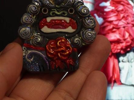 小石狮子做好啦~#手工 #手工diy #我的手工日常 #石塑粘土 #原创