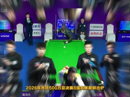 乔氏五百万总决赛八强名单出炉!五百万奖金究竟花落谁家?#台球 #张堃鹏 #赵汝亮 #张泰艺 #乔氏中式台球