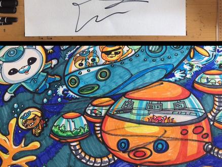 带熊孩子画画榨干脑洞@抖音小助手 @DOU+小助手 #熊孩子 @海底小纵队官方号