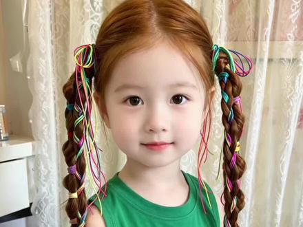 跳舞发型 爵士舞发型,可爱又个性#五颜六色假辫子 #女童双麻花辫 #女童发型编发教程 #简单好看发型儿童发饰 #六一儿童节发型