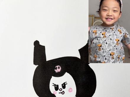 库洛米怎么画 今天开心画的库洛米好看吗?#跟着抖音学画画