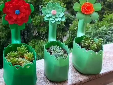洗衣液瓶子改造花盆,美观环保又实用! #变废为宝 #手工花盆#洗衣液瓶子改造