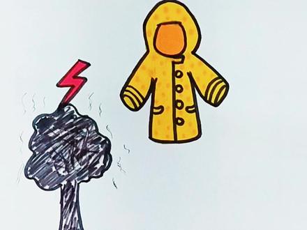 雷雨天不要在树底下躲雨哦#儿童简笔画 #感谢抖音