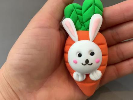 小白 兔拔萝卜教程来啦,快带你家小宝贝一起捏起来吧#超轻粘土手工 #粘土教程 #粘土兔子 #粘土胡萝卜 🥕#幼儿园手工