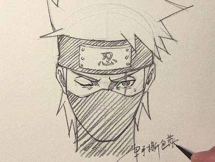 卡卡西很好画#火影忍者 #旗木卡卡西 #手绘动漫人物 #绘画过程 #跟着抖音学画画