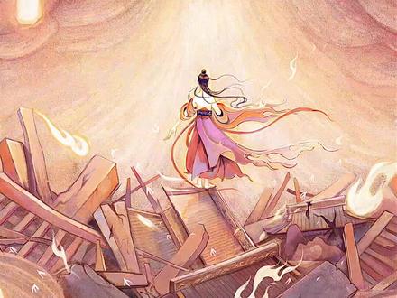 龙生九子系列-二儿子睚眦~性格刚烈,总是喜欢嘴衔宝剑,怒目而视~#国风 #插画 #原创