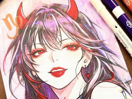 摩羯座小恶魔报道!平时冷得像冰,疯起来野得要命嘴硬心软第一名 十二星座今日安排摩羯座,下期画什么好呢~#抖音同人图鉴 #十二星座偏心版 #摩羯座 #灵魂画手 #原创插画