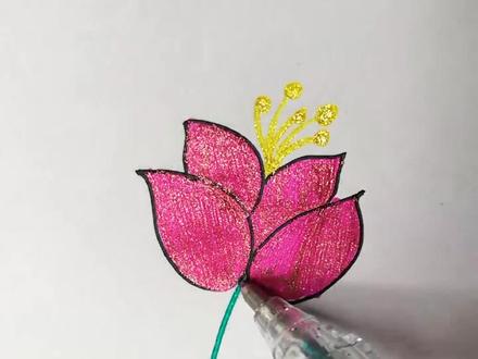 #简笔画 #儿童画 #手帐 你们见过紫荆花花吗?@抖音小助手