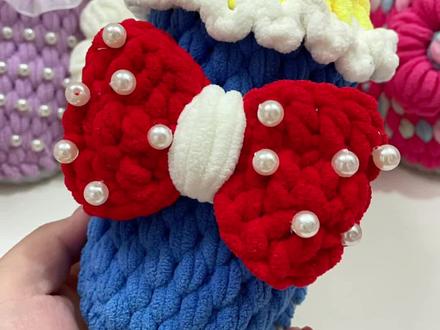 白雪公主拖鞋,蝴蝶结教程一#手工拖鞋教程 #哎呦喂你鞋真好看 #简单易学 #钩针教程 #手工