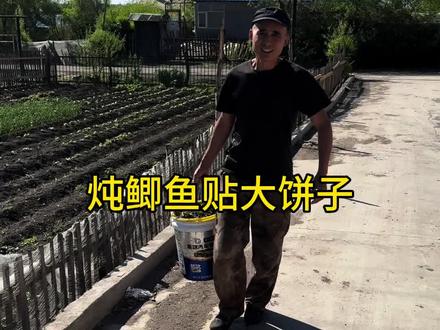 铁锅炖鲫鱼贴饼子#记录大山里的农村生活 #三农#大自然的馈赠 @石头东北大勇 @小红(东北大勇)