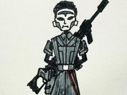 火柴人典狱长三角洲行动格赫罗斯手绘教程 #火柴人 #三角洲 #手绘 #简笔画 #儿童画