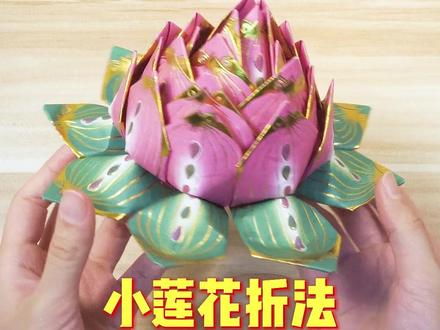 之前发的方言版教程很多人听不懂,今天重新录制了一个普通话版的#手工折纸 #折纸教程 #莲花灯