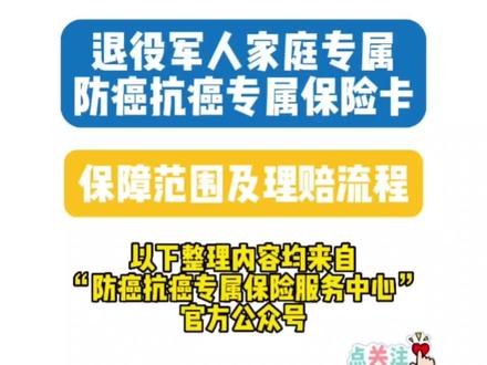 #退役军人保险 #退役军人#防癌抗癌专属保险卡#保险理赔#惠军特药专属医疗保险