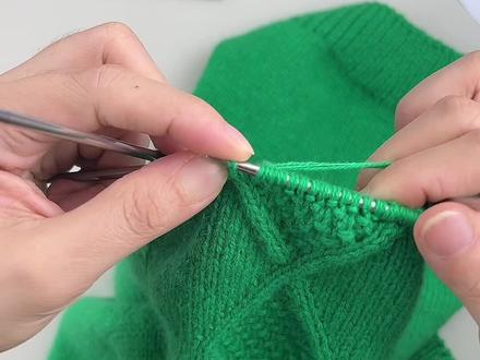 v领开衫教程8#教程 ##爱生活爱编织 #毛衣教程