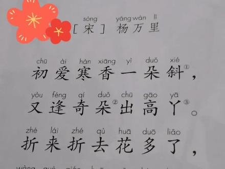 《中华经典诗词分级诵读本》一级43《十一月十九日折梅》