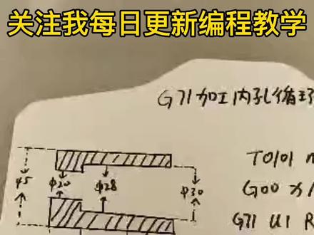 数控车床用G71内孔循环编程,其实特别简单,希望可以帮助刚入门的同行。#数控车床编程教学 #G71