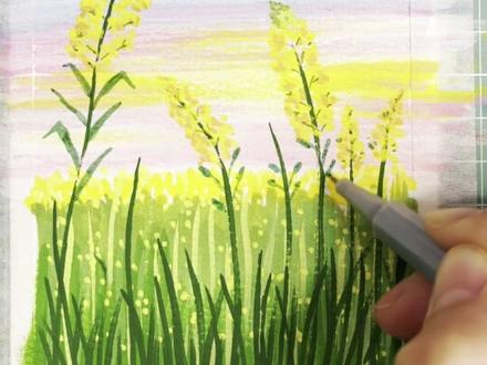 0基础画笔下的春日美景 画自己喜欢的画,别停笔小艺术家们! #画画 #治愈系风景 #原创 #抖音青年艺术家计划 #complexcon香港