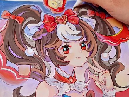 画了好久,丙烯这个混色叠色爽!
画的是#王者荣耀 安琪拉的原创同人。 #原创同人 #阿泰诗卡乐魔盒 #手绘 #丙烯马克笔