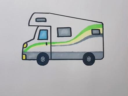 给儿子画车的第二十天,交通工具简笔画(第三集)房车#原创简笔画 #画画教程 #简笔画 #儿童简笔画 #房车 #学画画