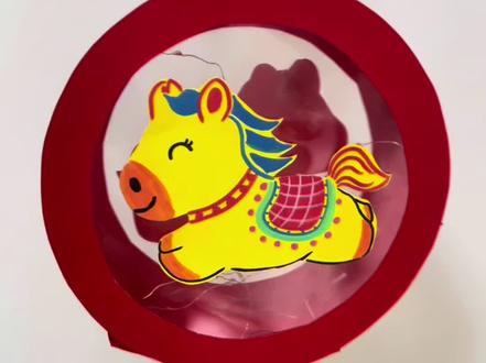 新年小马灯笼 #手工作品 #创意手工 #创意美术#马年#绘画