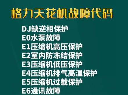 格力天花机故障代码#空调维修#家电维修