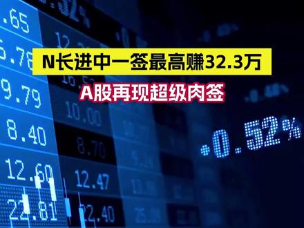 N长进中一签最高赚32.3万 A股再现超级肉签 5月27日,科创板新股N长进上市首日表现炸裂,开盘价报530元/股,大涨1193%。盘中涨幅一度超过1500%,股价突破680元,最高报688.88元,刷新今年A股新股涨幅纪录。以单签500股、发行价40.98元/股、最高价688.88元/股计算,中一签最高浮盈达到32.39万元跻身A股全面注册制以来第三“大肉签”,仅次于沐曦股份和联讯仪器。此次在科创板IPO,长进光子的发行价为40.98元/股,发行新股数量2,341.75万股,募集资金总额共计约9.6亿元,较原预算超募近两亿元。#N长进 #A股 #财经