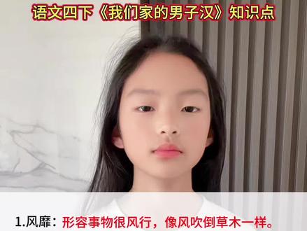 #真实生活分享计划
语文四下《我们家的男子汉》知识点#小学语文#课堂笔记