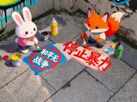 把和平画进街头角落,用温柔笔触绘世间无争。#治愈#涂鸦艺术 #绘画 #和平