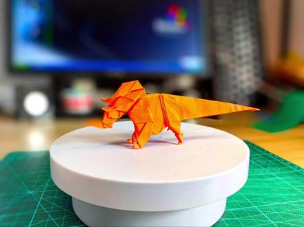 三角龙(戟龙)折纸教程,推荐二十厘米纸折叠。#折纸 #手工 #恐龙 #折纸教程 #亲子手工