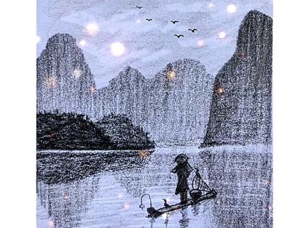 久等啦!你们点名要的「意境山水画」超简版教程,出炉!#零基础学画画 #画画 #意想不到的绘画方法 #画画其实很简单 #创作灵感