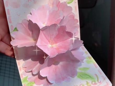 浪漫的不是花,是仪式感是有人亲手为你做手工的人#折纸玩出新花样 #手工贺卡 #落纸生花 #折纸教程