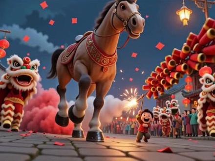 2026马年春节氛围AI动画制作#ai动画生成 #马年创意视频 #ai动画视频 #2026马年 #春节ai绘画