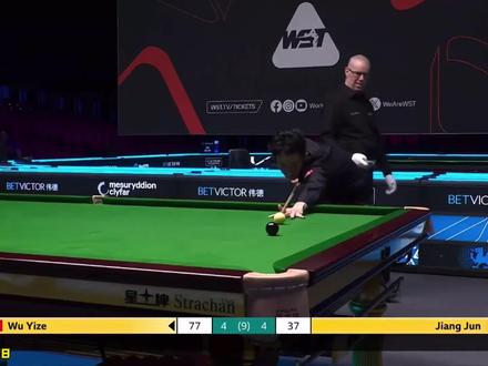 史诗级逆转!吴宜泽疯狂四连鞭5:4淘汰江俊,强势晋级四强#斯诺克 #台球 #吴宜泽 #威尔士公开赛