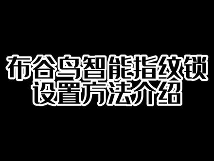 #B09 智能指纹锁设置